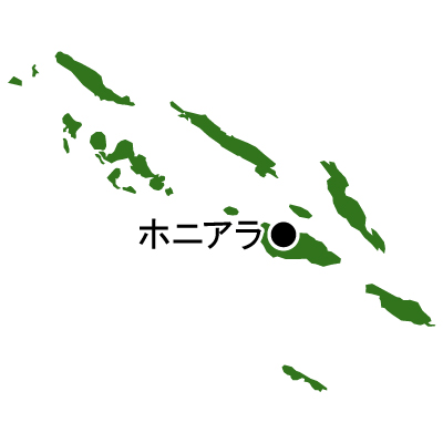 ソロモン諸島無料フリーイラスト｜首都名(緑)